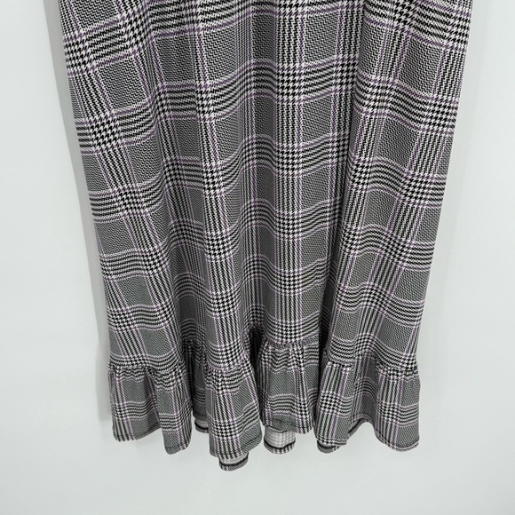 Torrid Plaid Dress Midi Faux Wrap Studio Knit Black Purple Plus Size 2X Women’s - Picture 5 of 13